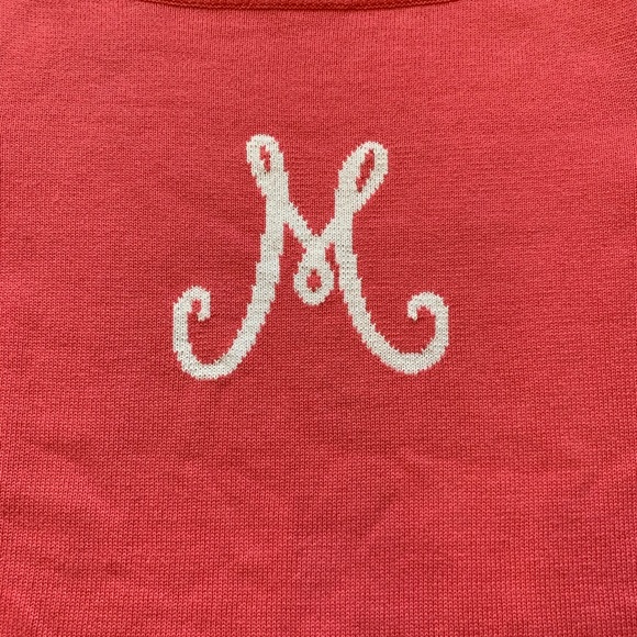 LILLY PULITZER Intarsia Sweater Letter M. Sz Small - Picture 3 of 6